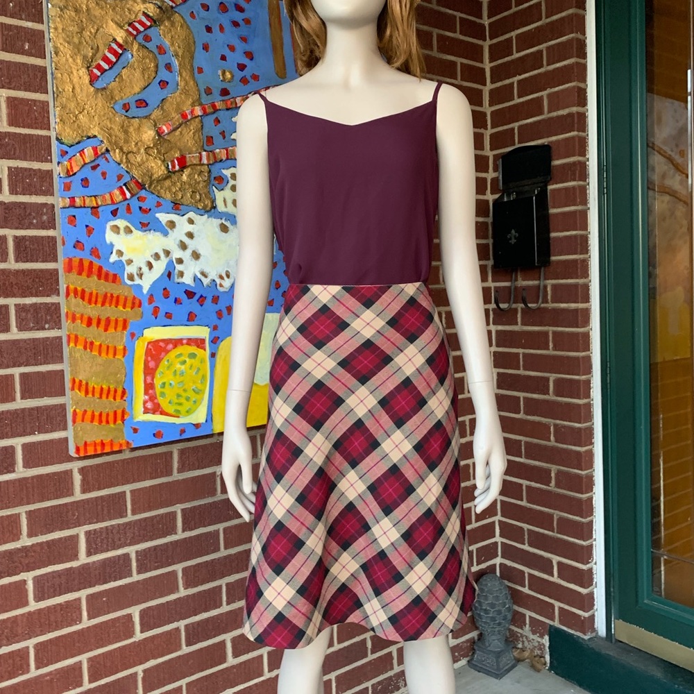 Worthington Women’s Red Tartan A-Line Skirt